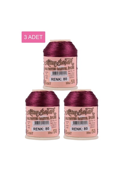 3 Adet Altınbaşak Oya Ve Dantel İpi 20 Gr - Royaleks - No: 080 Çok Renkli