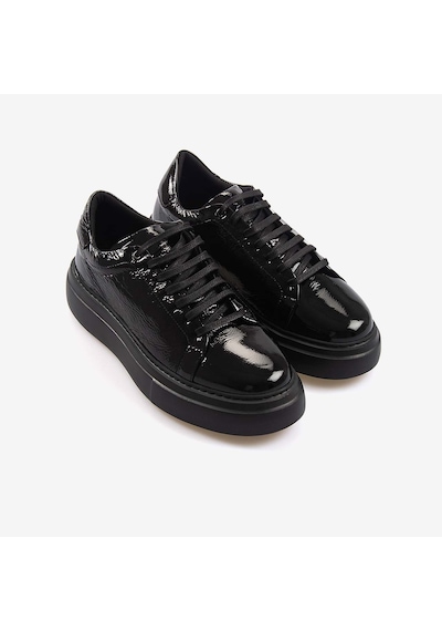 Mocassini Hakiki Deri Erkek Spor & Sneaker Ayakkabı S3 Siyah Kir. Rugan
