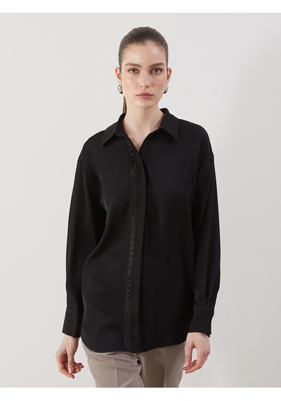 Lcwaıkıkı Classic Siyah Oversize Aerobin Kadın Gömlek Tunik