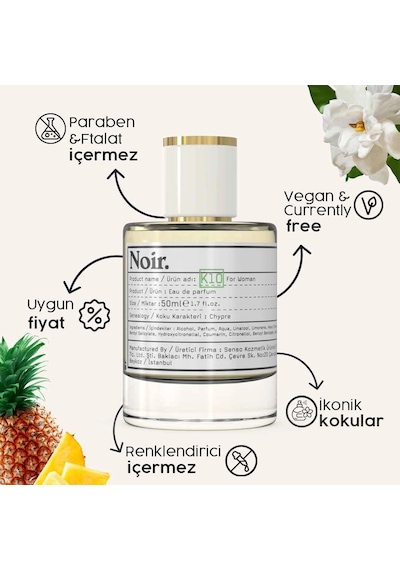 K10 Kadın Edp Parfüm 50 Ml 9% Amber - Çiçeksi
