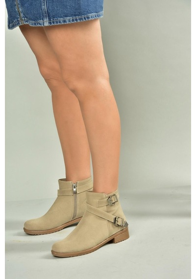 Fox Shoes A726193402 Bej Süet Kadın Bot Bej-süet