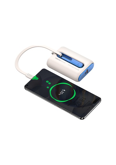 Recci RPB-P12C PD 20W Askı İpli Hızlı Şarj Özellikli Type-C Kablolu 22.5W 9000mAh Powerbank