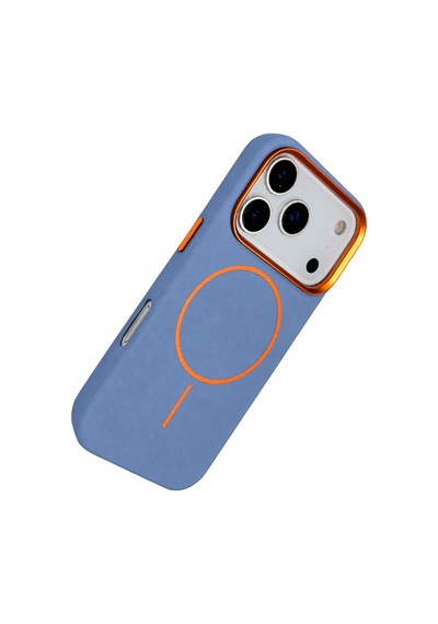 Joko Apple iPhone Uyumlu 18 Pro Max Luno Deri Magsafe Kapak - Sierra Blue 00
