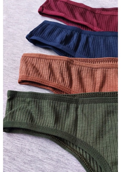 Sensu Kadın Fitilli Brazilian Tanga 7'li Paket Set Karışık