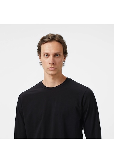 Nautica Classic Fit Erkek Uzun Kollu T-shirt V57007t Siyah