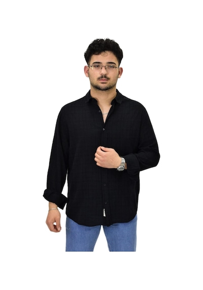 Erkek Spor Silim Fit Uzun Kol Gömlek G5005 Bgl-st04494 Siyah