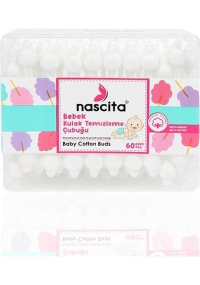 Nascita Bebek Kulak Temizleme Çubuğu 60Lı