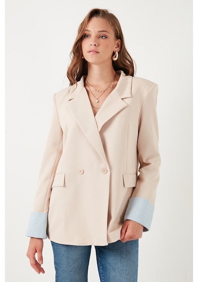 Lela Regular Fit Kruvaze Yaka Blazer Bayan Ceket 611Bc00025 Taş