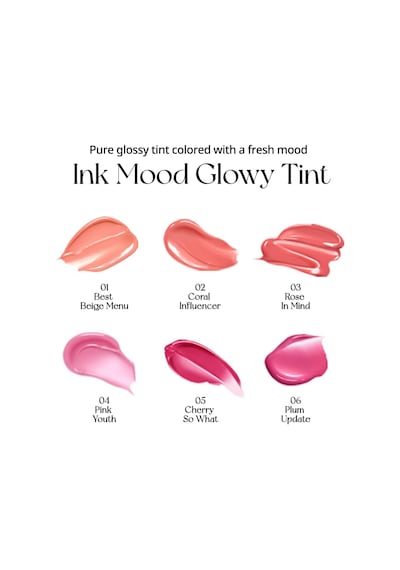 Kalıcı, Pigmentli, Parlak Bitişli Tint Ink Mood Glowy Tint 01 Best Beige Menu Çok Renkli