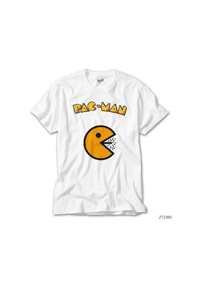 Pac Man Beyaz Tişört Beyaz
