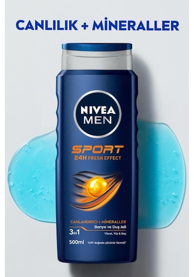 Nivea Men Saç Ve Vücut Şampuanı Sport 500 Ml 2 Adet