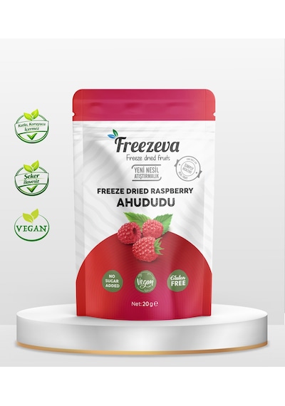 Freezeva Dondurularak Kurutulmuş Ahududu 20 Gr - Freeze Dried Ahududu Kuru Meyve Cipsi 20 G