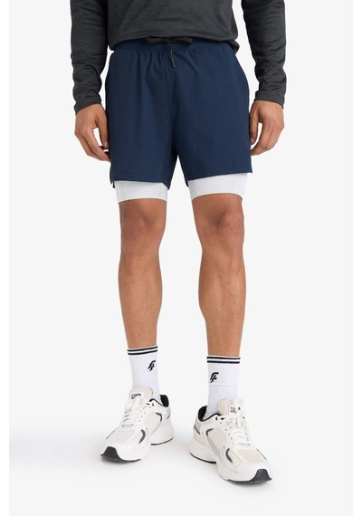 Defacto Defactofit Slim Fit Dar Kesim Sporcu Kısa Paça Şort E9365ax25aunv253 Lacivert