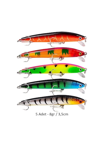Valkyrie 59 Adet Karışık Minnow Crankbait Swimbait Rapala Sahte Yem Olta Seti Balık İğnesi