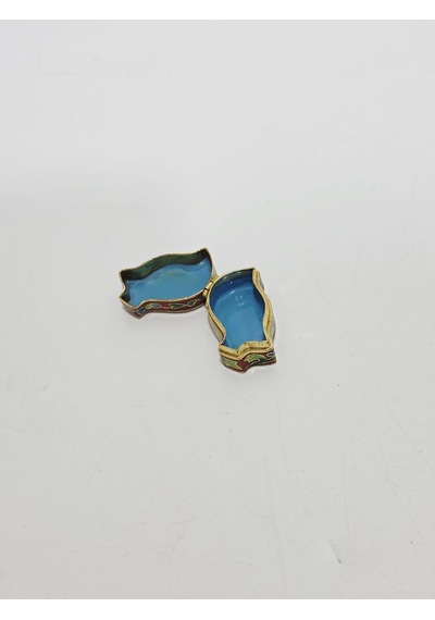 Antika Cloisonne Minyatür Kutu 3,9x2,3cm 104