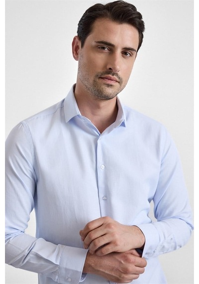 Süvari Buz Mavi Slim Klasik Yaka Casual Gömlek Gm2024700622-m01