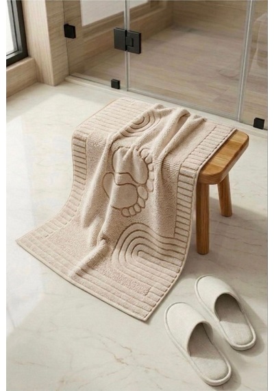 Esila Serisi Renk Ayak Havlusu 50 X 70 Premium Yumuşak Dokulu %100 Organik Pamuk Bej - 891743445 Bej