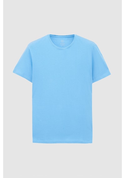 D's Damat Ds Damat Slim Fit Açık İndigo Bisiklet Yaka %100 Pamuklu Nefes Alabilen T-shirt 4hc141996753m Açık İndigo