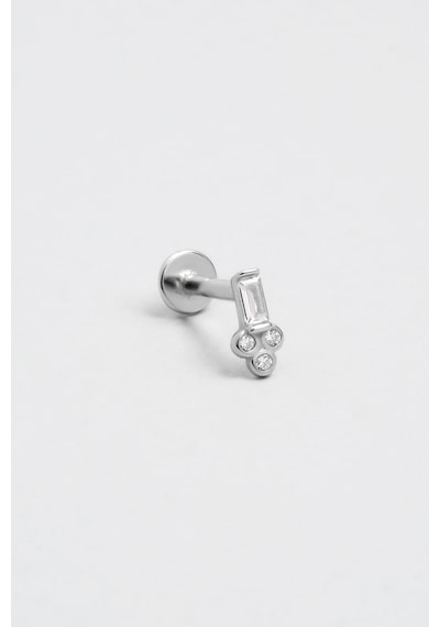 Baget Kesim 18 Ayar Beyaz Altın Kaplama Gümüş Tragus-helix Piercing Beyaz