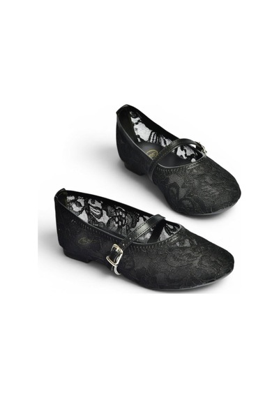 Fox Shoes Y726864006 Siyah Dantelli Kadın Babet