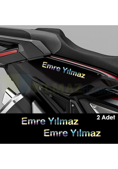 Kişiye Özel İsim Soyisim Hologram Motosiklet Oto Sticker Etiket
