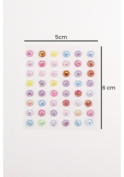 Çok Renkli Parlak Taşlı Yüz Ve Tırnak Sticker