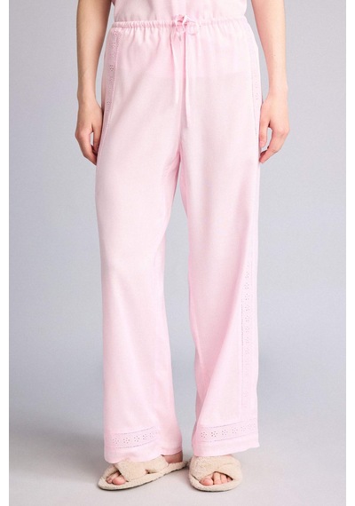 Defacto Regular Fıt Uzun Boy Dokuma Pijama Alt G4372ax26sppn648 Pembe-pn648
