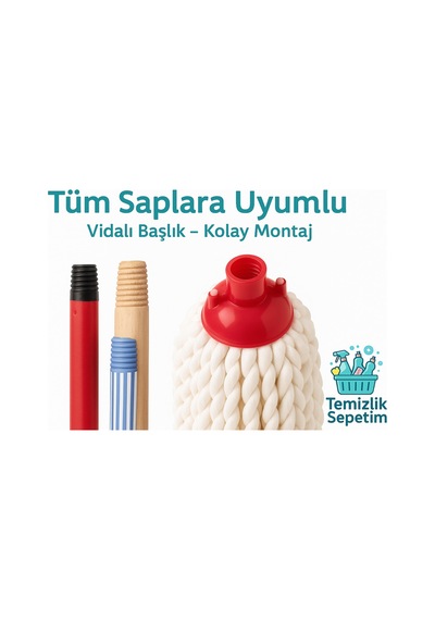 Süper Emici & Dayanıklı Mikrofiber Mop Başlığı Ekonomik 2 Li Paket