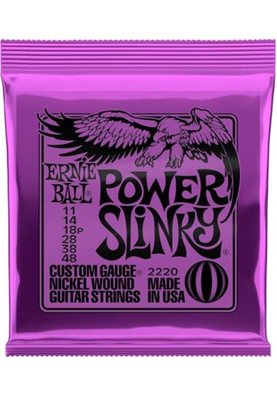 Vkemall Ernie Ball 2220 Power Slinky Nikel Sarılı Elektrik Gitar Telleri 11-48 Çok Renkli