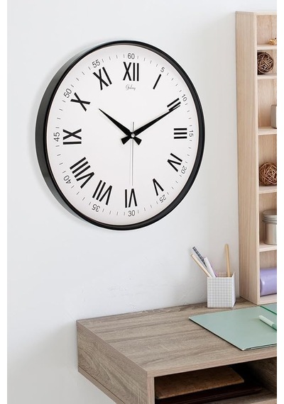 Tr 717-k-3 Serisi Roma Rakamlı Metal Görünümlü Sessiz Akar Modern Duvar Saati 40 Cm Diğer