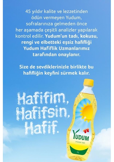 Yudum Ayçiçek Yağı 1 L