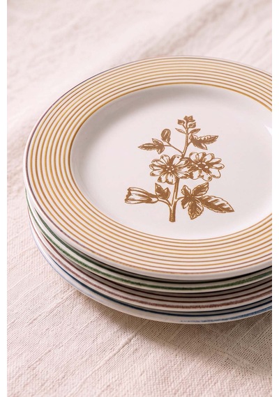 Floral Essence Assos 4'lü Pasta & Sunum Tabağı 22 Cm Çok Renkli