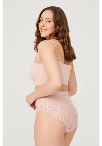 Cottonhill Dantelli Arkası Transparan Büyük Beden Bikini Külot 3'lü Paket Çok Renkli 2