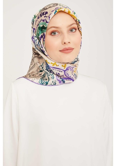 Armine Nostalji Serisi Twill İpek Eşarp 9037-50 Fuşya