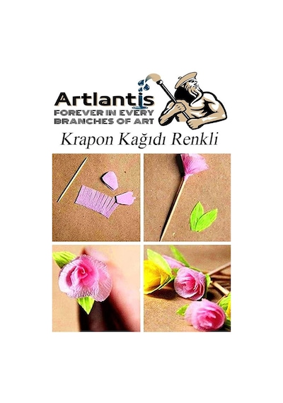 Krapon Kağıdı 10 Renk 50x200 Cm 1 Paket Grapon Kağıdı Karışık Renkli 10'lu Okul Sınıf Kreş