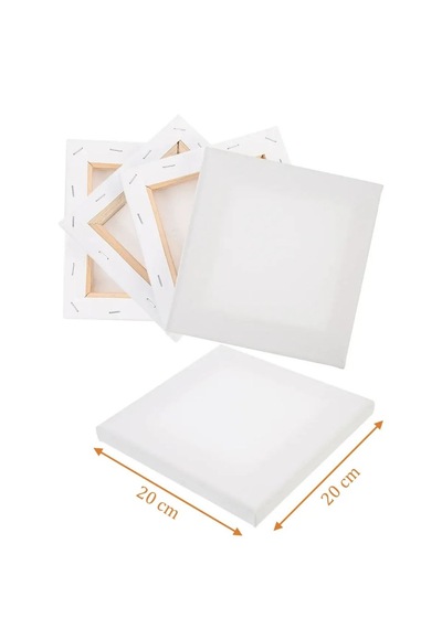 5 Adet 20x20 Cm Boş Tuval Tablo