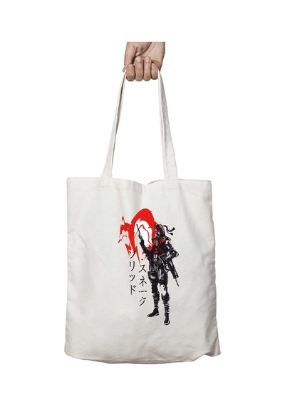 Art Hediye Red Sun Snake Metal Gear Solid İki Tarafı Kalıcı Baskılı Yıkanabilir Çanta Çok Renkli