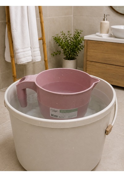 Yuvarlak Şeffaf Maşrapa 1,5 L Pembe
