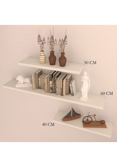 Rafkestir 3 Lü Raf Set ( 60 - 50 - 40 ) Akçaağaç ( Mat )