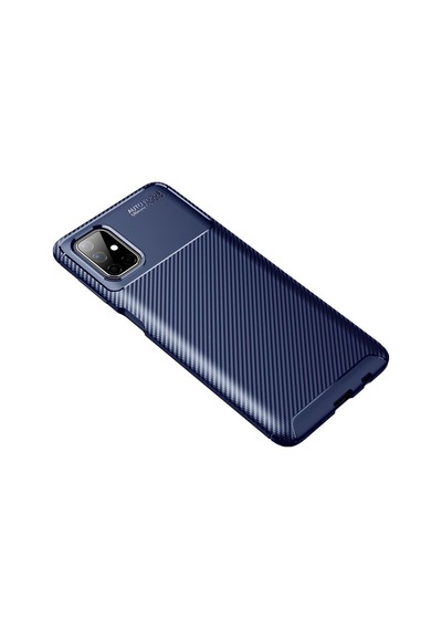 Samsung Galaxy M51 Uyumlu Kılıf Auto Focus Karbon Kapak - Lacivert