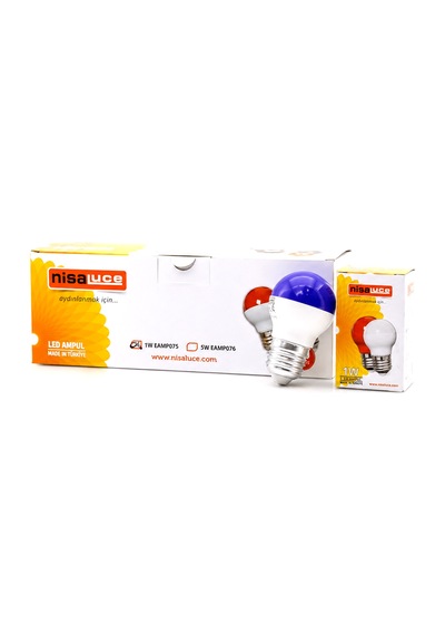 Diyarı Fırsat Nisaluce 1w E27 Led Gece Ampulü Mavi Işık Top Model 10'lu Paket Kp-10-0097