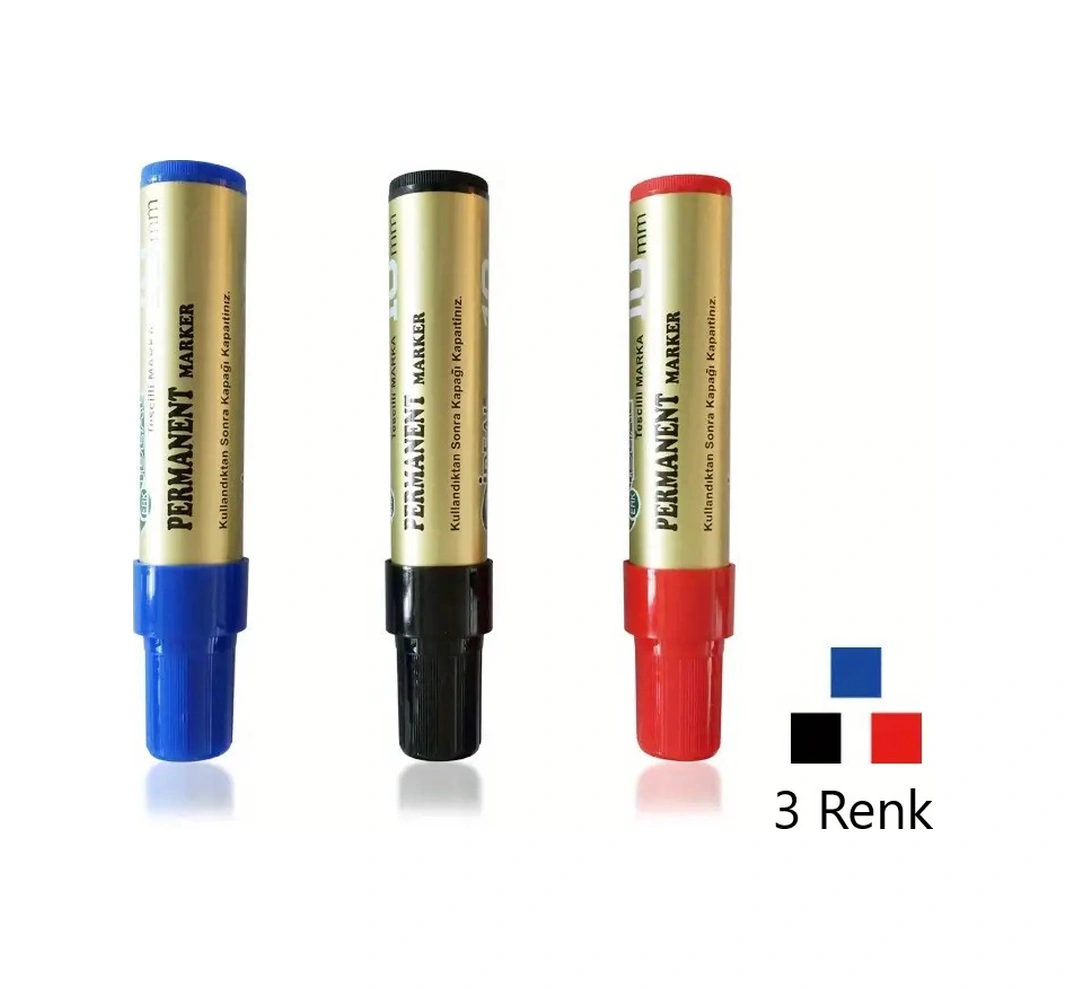 Permanent Marker Koli & Çuval Kırmızı 1 / Mavi 1 / Siyah 1 3'lü