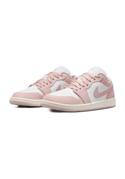 Nike Air Jordan 1 Low Leather Sneaker Unisex Hakiki Deri Günlük Spor Ayakkabı Beyaz Pembe Pembe