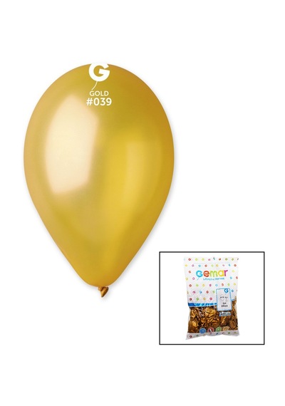 Gm-110-39 Metalik - Altın Balon 11&apos &apos - 28cm - 100 Parça Çok Renkli