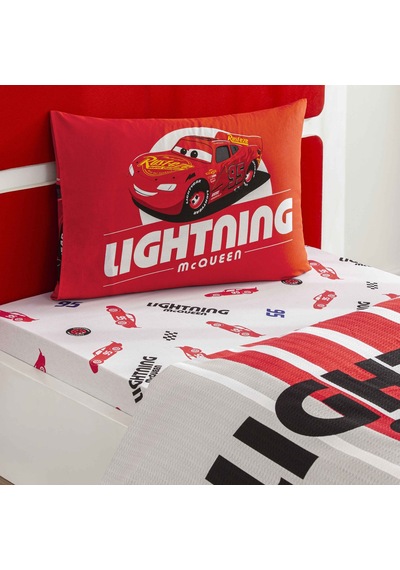 Taç Lisanslı Disney Cars Lightning Pamuk Tek Kişilik Pike Takımı 000000001000051392 Çok Renkli