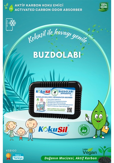 Kokusil Buzdolabı Koku Giderici Ve Koku Emici Doğal Aktif Karbon Siyah