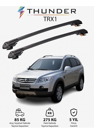 Daewoo Wınstorm Maxx 2006-2011 Trx1 Thunder Carrier Kilitli Ara Atkı Taşıyıcı Tavan Barı Siyah