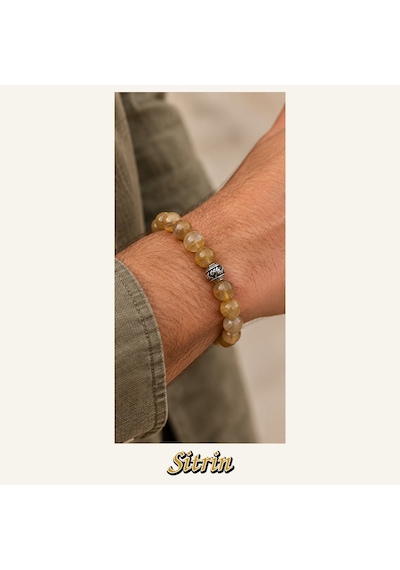 Sitrin Taşı Bileklik 8 Mm, Unisex, Elastik Çok Renkli