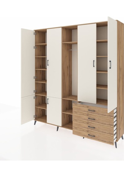 Hyperion Dolap 14 Raflı 4 Çekmeceli Tek Askılı 220x44x243 Çam-aytaşı/çam Aytası/atlas Çam Hyperion Dolap 14 Raflı 4 Çekmeceli Tek Askılı 220x44x243 Çam-aytaşı/çam Aytası/atlas Çam
