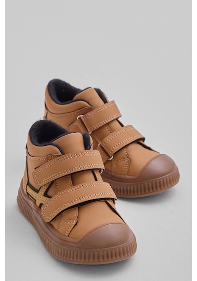 Tonny Black Esnek Termo Taban Çift Cırtlı Şerit Desenli Çocuk Unisex Camel Spor Kısa Bot Tbrzn015 Camel
